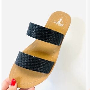 Corkys Black Sparkle
Double Strap Sparkle Slide
Sandals
Corky's